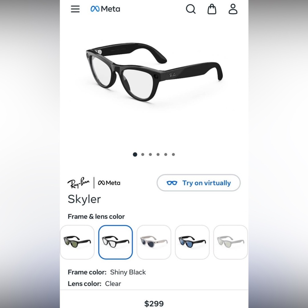 Ray-Ban Meta Skyler Smart Glasses in Black
